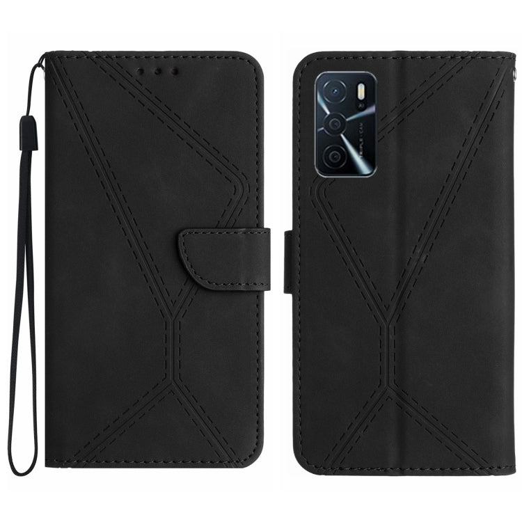 Stitching Embossed Leather Phone Case, For OPPO A17 / A17K, For OPPO A54 4G / A16, For OPPO A54 5G / A74 5G, For OPPO A55s JP, For OPPO A57 4G / A77 4G, For OPPO A78 5G, For OPPO Reno7 A JP, For OPPO Reno8 4G / Reno7 4G, For OPPO Reno8 T 4G������������...