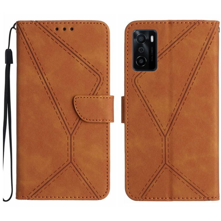 Stitching Embossed Leather Phone Case, For OPPO A17 / A17K, For OPPO A54 4G / A16, For OPPO A54 5G / A74 5G, For OPPO A55s JP, For OPPO A57 4G / A77 4G, For OPPO A78 5G, For OPPO Reno7 A JP, For OPPO Reno8 4G / Reno7 4G, For OPPO Reno8 T 4G������������...