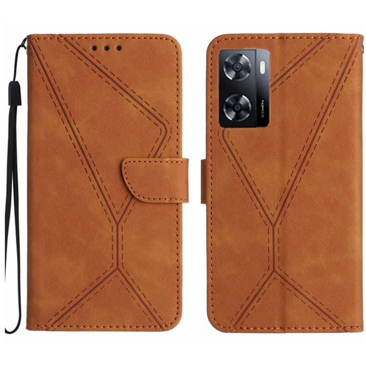 Stitching Embossed Leather Phone Case, For OPPO A17 / A17K, For OPPO A54 4G / A16, For OPPO A54 5G / A74 5G, For OPPO A55s JP, For OPPO A57 4G / A77 4G, For OPPO A78 5G, For OPPO Reno7 A JP, For OPPO Reno8 4G / Reno7 4G, For OPPO Reno8 T 4G������������...