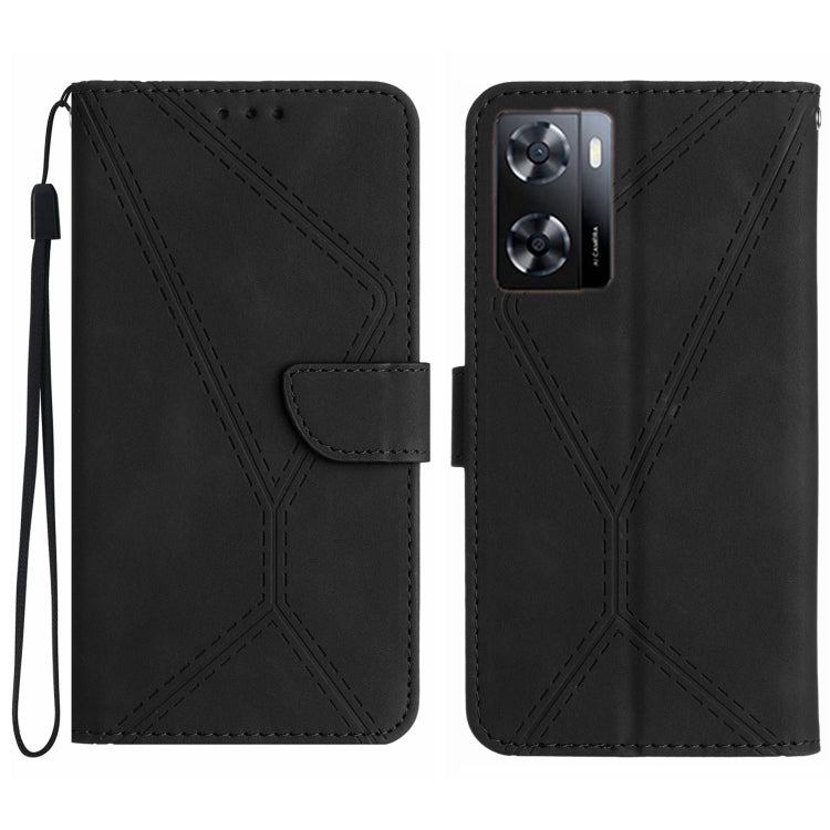Stitching Embossed Leather Phone Case, For OPPO A17 / A17K, For OPPO A54 4G / A16, For OPPO A54 5G / A74 5G, For OPPO A55s JP, For OPPO A57 4G / A77 4G, For OPPO A78 5G, For OPPO Reno7 A JP, For OPPO Reno8 4G / Reno7 4G, For OPPO Reno8 T 4G������������...