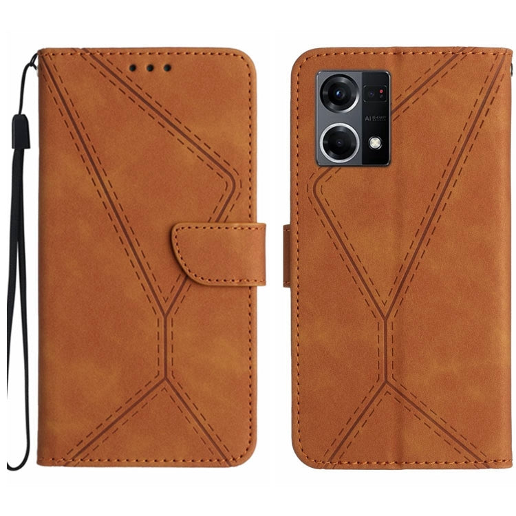 Stitching Embossed Leather Phone Case, For OPPO A17 / A17K, For OPPO A54 4G / A16, For OPPO A54 5G / A74 5G, For OPPO A55s JP, For OPPO A57 4G / A77 4G, For OPPO A78 5G, For OPPO Reno7 A JP, For OPPO Reno8 4G / Reno7 4G, For OPPO Reno8 T 4G������������...