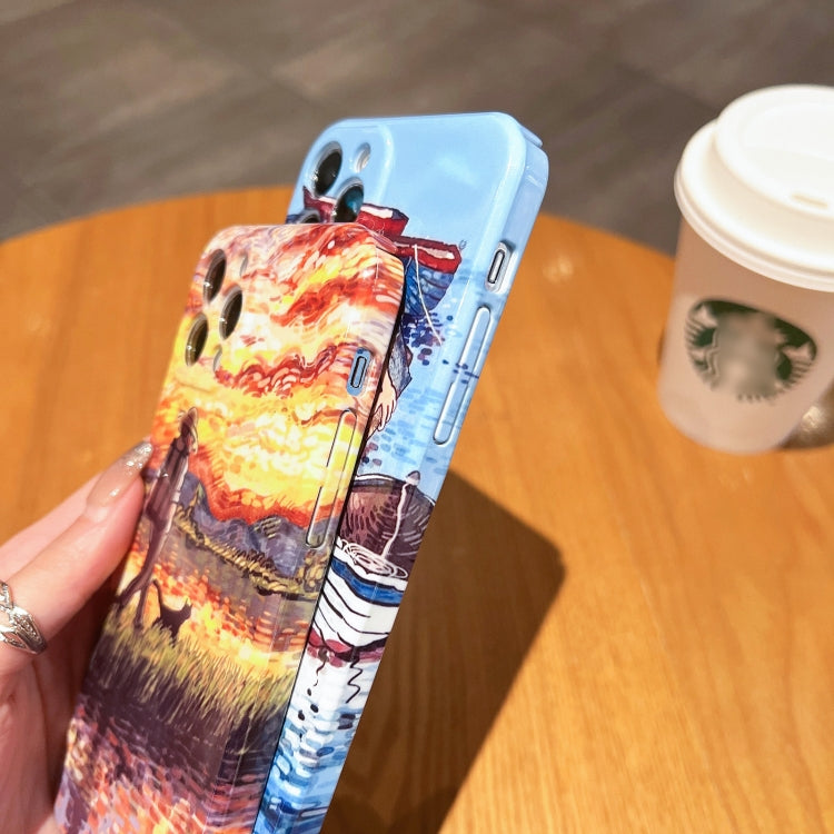 Oil Painting Pattern Glossy PC Phone Case, For iPhone XR, For iPhone XS Max, For iPhone 8 Plus / 7 Plus