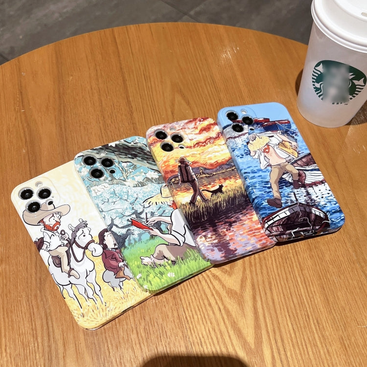 Oil Painting Pattern Glossy PC Phone Case, For iPhone XR, For iPhone XS Max, For iPhone 8 Plus / 7 Plus