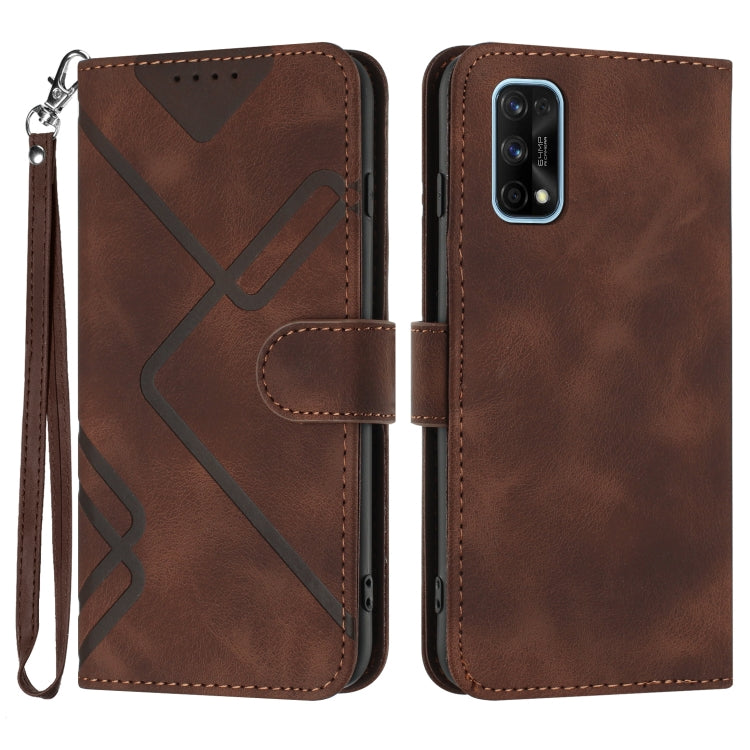 Line Pattern Skin Feel Leather Phone Case, For Realme 9 Pro+, For Realme C20 / C11 2021 / C21, For Realme Narzo 30A/C25/C25s, For Realme 8 4G / 8 Pro, For Realme GT 5G / GT Neo, For Realme C15/C12/Narzo 20/7i Global, For Realme 7 / Narzo 20 Pro��������...