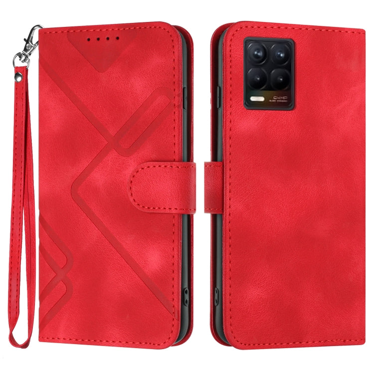 Line Pattern Skin Feel Leather Phone Case, For Realme C75 Global, For Realme GT7 Pro, For Realme 13 Pro / 13 Pro+ Global, For Realme GT 6 / GT 6T, For Realme C63 / C61 Global, For Realme  12 Lite / C67 4G Global, For Realme GT5 Pro, For Realme 10 Pro��...