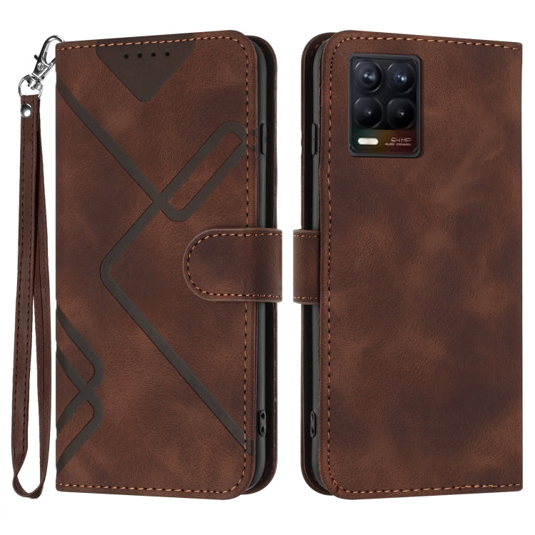 Line Pattern Skin Feel Leather Phone Case, For Realme C75 Global, For Realme GT7 Pro, For Realme 13 Pro / 13 Pro+ Global, For Realme GT 6 / GT 6T, For Realme C63 / C61 Global, For Realme  12 Lite / C67 4G Global, For Realme GT5 Pro, For Realme 10 Pro��...