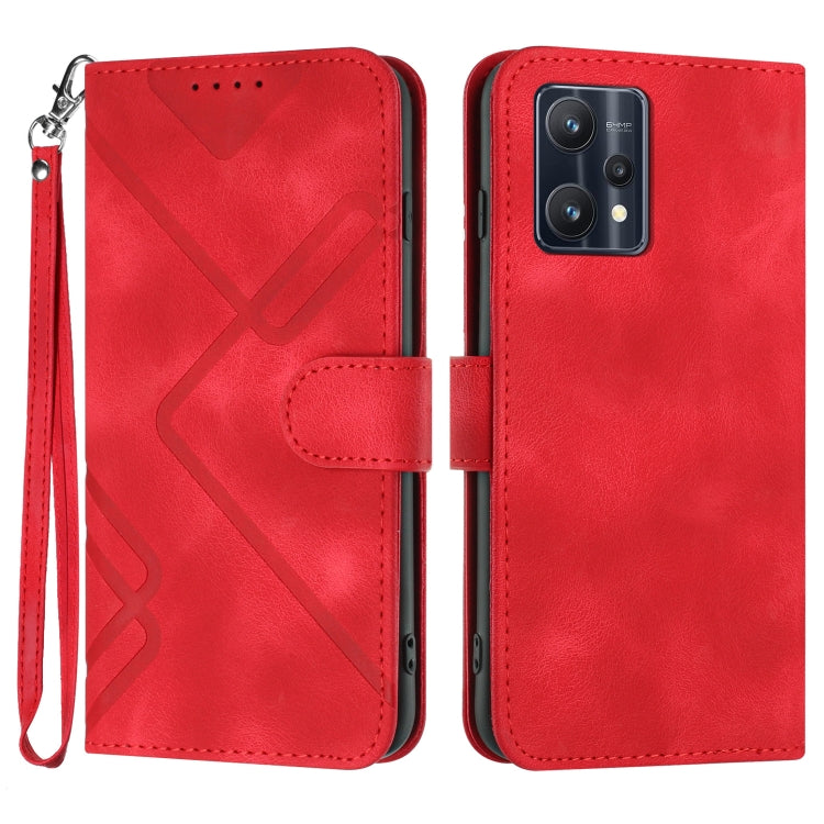 Line Pattern Skin Feel Leather Phone Case, For Realme C75 Global, For Realme GT7 Pro, For Realme 13 Pro / 13 Pro+ Global, For Realme GT 6 / GT 6T, For Realme C63 / C61 Global, For Realme  12 Lite / C67 4G Global, For Realme GT5 Pro, For Realme 10 Pro��...
