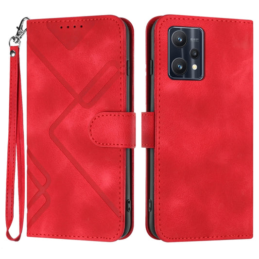Line Pattern Skin Feel Leather Phone Case, For Realme 9 Pro+, For Realme C20 / C11 2021 / C21, For Realme Narzo 30A/C25/C25s, For Realme 8 4G / 8 Pro, For Realme GT 5G / GT Neo, For Realme C15/C12/Narzo 20/7i Global, For Realme 7 / Narzo 20 Pro��������...