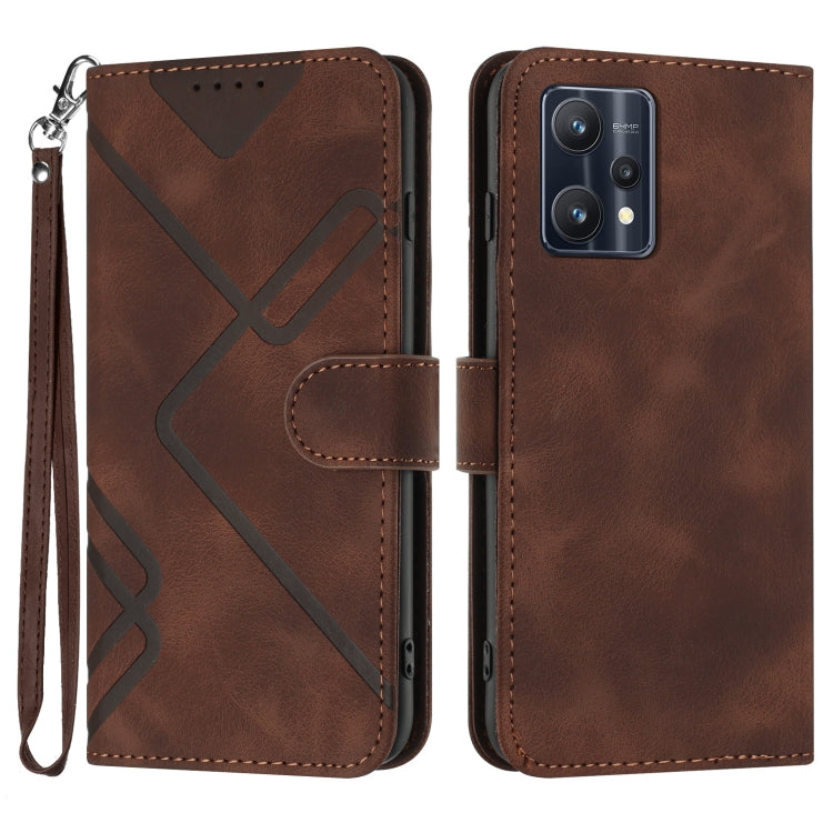 Line Pattern Skin Feel Leather Phone Case, For Realme C75 Global, For Realme GT7 Pro, For Realme 13 Pro / 13 Pro+ Global, For Realme GT 6 / GT 6T, For Realme C63 / C61 Global, For Realme  12 Lite / C67 4G Global, For Realme GT5 Pro, For Realme 10 Pro��...