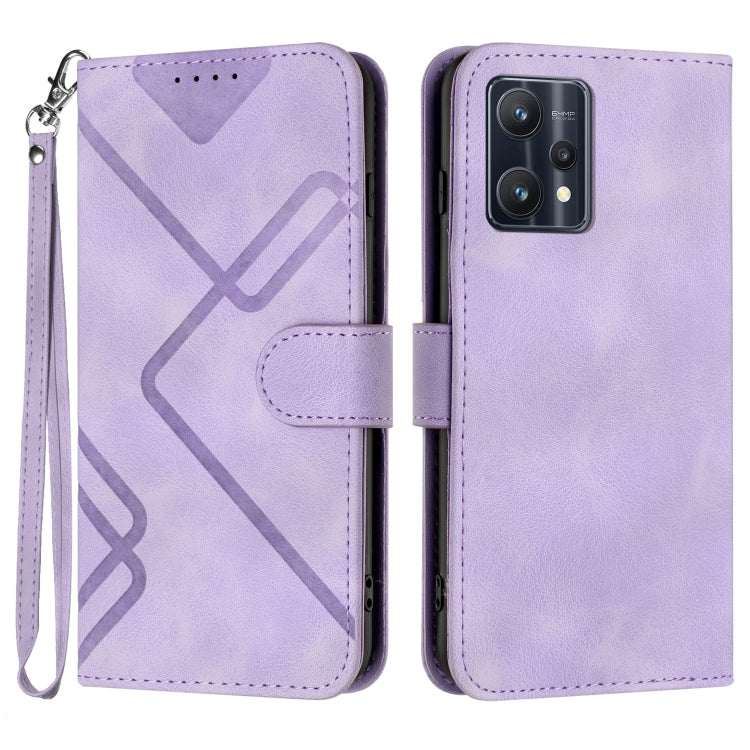 Line Pattern Skin Feel Leather Phone Case, For Realme C75 Global, For Realme GT7 Pro, For Realme 13 Pro / 13 Pro+ Global, For Realme GT 6 / GT 6T, For Realme C63 / C61 Global, For Realme  12 Lite / C67 4G Global, For Realme GT5 Pro, For Realme 10 Pro��...