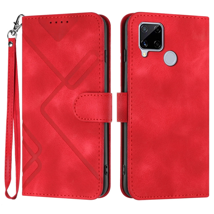 Line Pattern Skin Feel Leather Phone Case, For Realme C15/C12/Narzo 20/7i Global, For Realme 7 / Narzo 20 Pro, For Realme 7 Pro, For OPPO A79