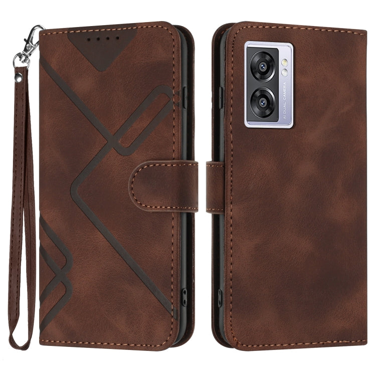 Line Pattern Skin Feel Leather Phone Case, For Realme C75 Global, For Realme GT7 Pro, For Realme 13 Pro / 13 Pro+ Global, For Realme GT 6 / GT 6T, For Realme C63 / C61 Global, For Realme  12 Lite / C67 4G Global, For Realme GT5 Pro, For Realme 10 Pro��...