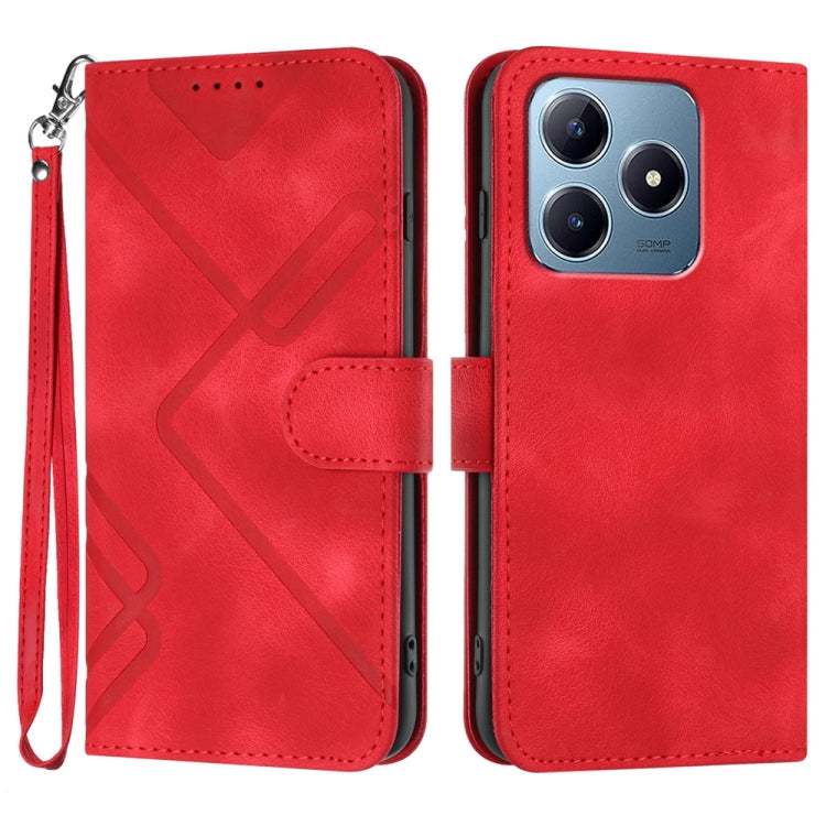 Line Pattern Skin Feel Leather Phone Case, For Realme C75 Global, For Realme GT7 Pro, For Realme 13 Pro / 13 Pro+ Global, For Realme GT 6 / GT 6T, For Realme C63 / C61 Global, For Realme  12 Lite / C67 4G Global, For Realme GT5 Pro, For Realme 10 Pro��...