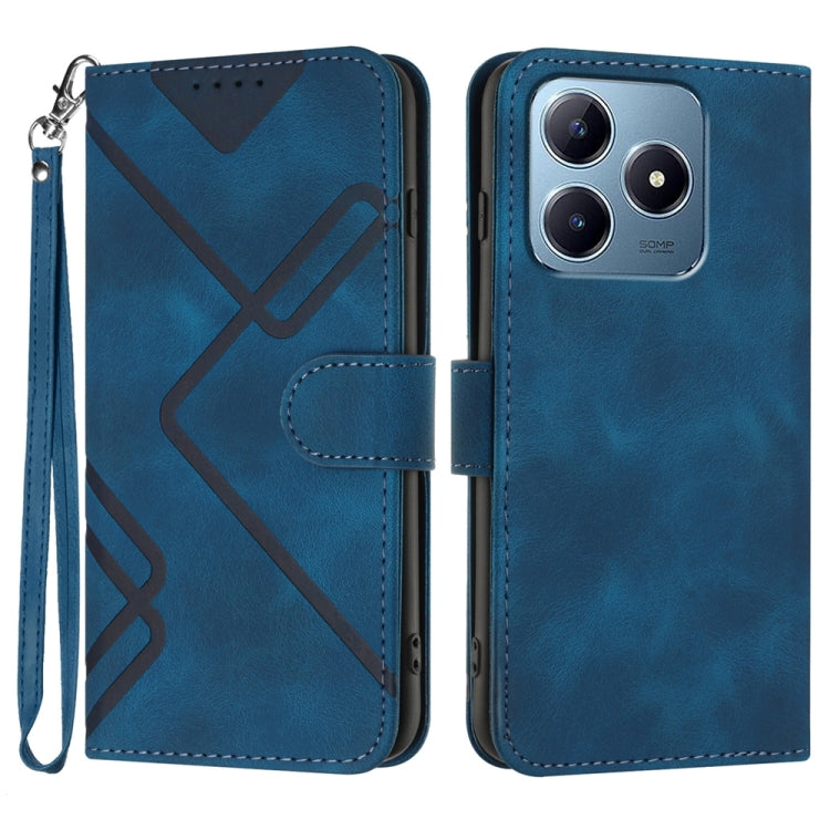 Line Pattern Skin Feel Leather Phone Case, For Realme C75 Global, For Realme GT7 Pro, For Realme 13 Pro / 13 Pro+ Global, For Realme GT 6 / GT 6T, For Realme C63 / C61 Global, For Realme  12 Lite / C67 4G Global, For Realme GT5 Pro, For Realme 10 Pro��...