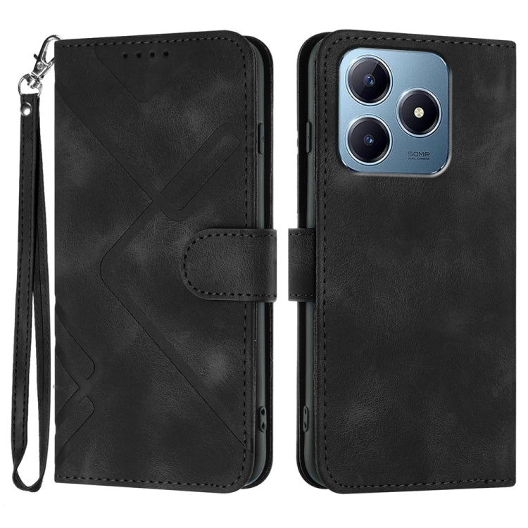 Line Pattern Skin Feel Leather Phone Case, For Realme C75 Global, For Realme GT7 Pro, For Realme 13 Pro / 13 Pro+ Global, For Realme GT 6 / GT 6T, For Realme C63 / C61 Global, For Realme  12 Lite / C67 4G Global, For Realme GT5 Pro, For Realme 10 Pro��...