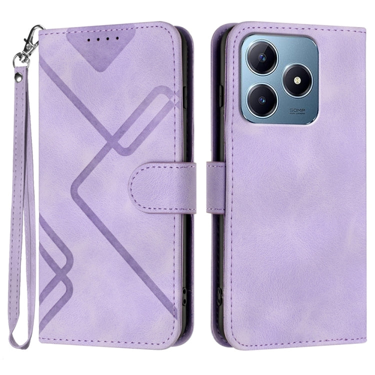 Line Pattern Skin Feel Leather Phone Case, For Realme C75 Global, For Realme GT7 Pro, For Realme 13 Pro / 13 Pro+ Global, For Realme GT 6 / GT 6T, For Realme C63 / C61 Global, For Realme  12 Lite / C67 4G Global, For Realme GT5 Pro, For Realme 10 Pro��...