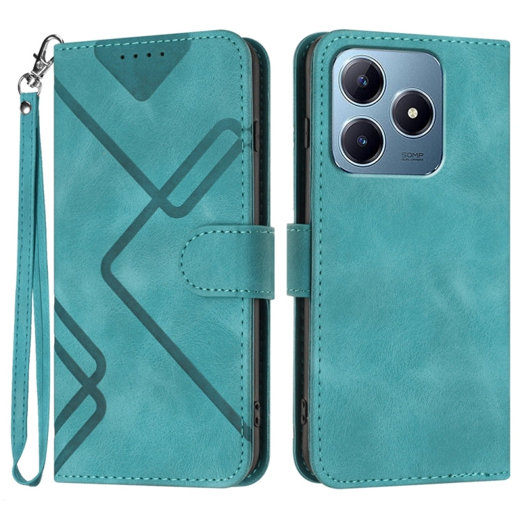 Line Pattern Skin Feel Leather Phone Case, For Realme C75 Global, For Realme GT7 Pro, For Realme 13 Pro / 13 Pro+ Global, For Realme GT 6 / GT 6T, For Realme C63 / C61 Global, For Realme  12 Lite / C67 4G Global, For Realme GT5 Pro, For Realme 10 Pro��...