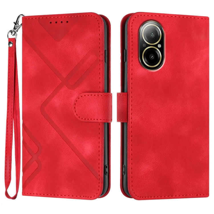 Line Pattern Skin Feel Leather Phone Case, For Realme C75 Global, For Realme GT7 Pro, For Realme 13 Pro / 13 Pro+ Global, For Realme GT 6 / GT 6T, For Realme C63 / C61 Global, For Realme  12 Lite / C67 4G Global, For Realme GT5 Pro, For Realme 10 Pro��...