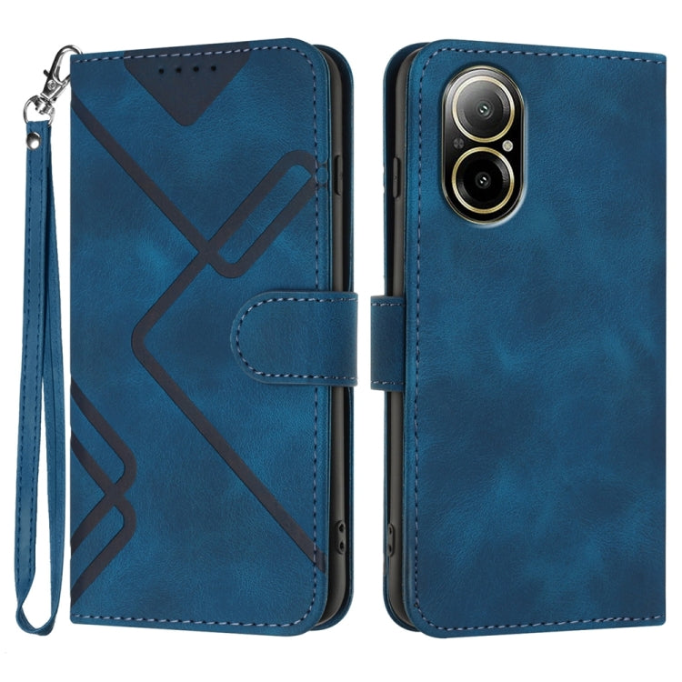 Line Pattern Skin Feel Leather Phone Case, For Realme C75 Global, For Realme GT7 Pro, For Realme 13 Pro / 13 Pro+ Global, For Realme GT 6 / GT 6T, For Realme C63 / C61 Global, For Realme  12 Lite / C67 4G Global, For Realme GT5 Pro, For Realme 10 Pro��...