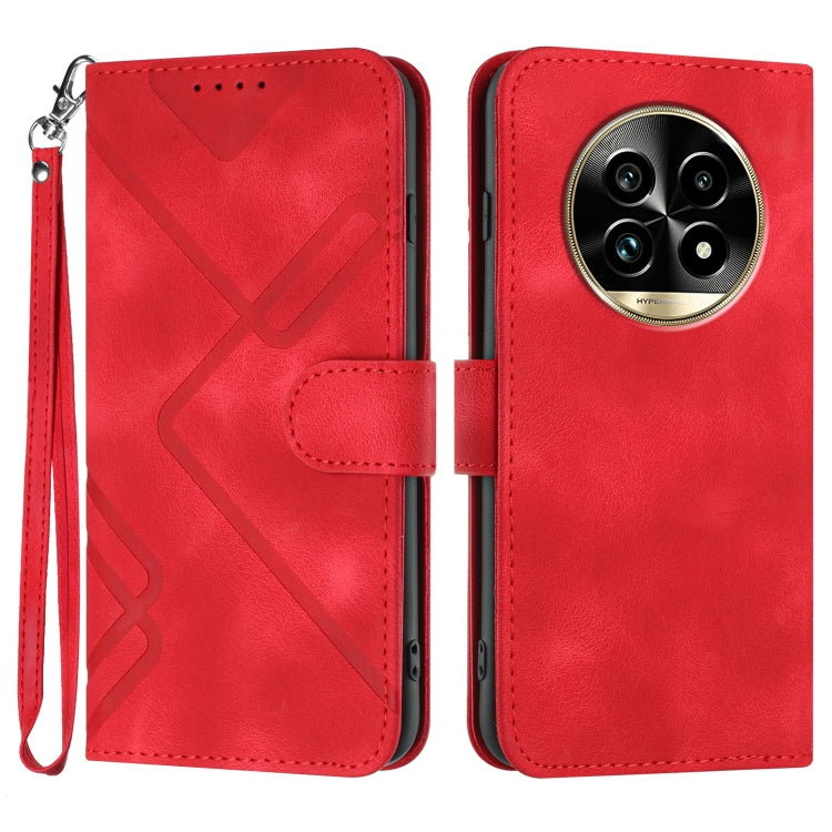 Line Pattern Skin Feel Leather Phone Case, For Realme C75 Global, For Realme GT7 Pro, For Realme 13 Pro / 13 Pro+ Global, For Realme GT 6 / GT 6T, For Realme C63 / C61 Global, For Realme  12 Lite / C67 4G Global, For Realme GT5 Pro, For Realme 10 Pro��...