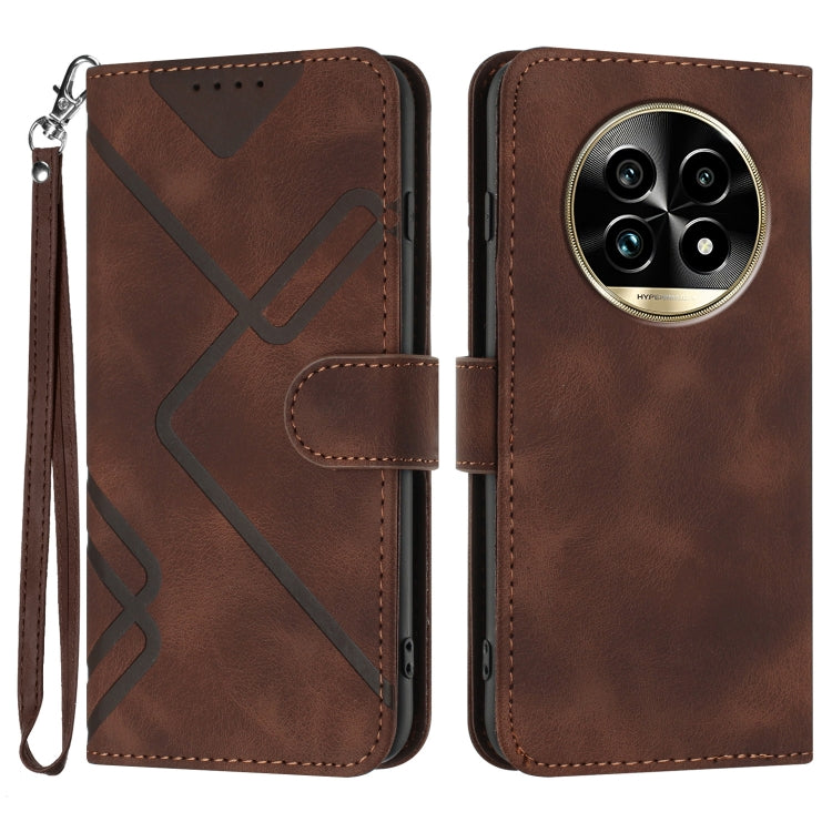 Line Pattern Skin Feel Leather Phone Case, For Realme C75 Global, For Realme GT7 Pro, For Realme 13 Pro / 13 Pro+ Global, For Realme GT 6 / GT 6T, For Realme C63 / C61 Global, For Realme  12 Lite / C67 4G Global, For Realme GT5 Pro, For Realme 10 Pro��...
