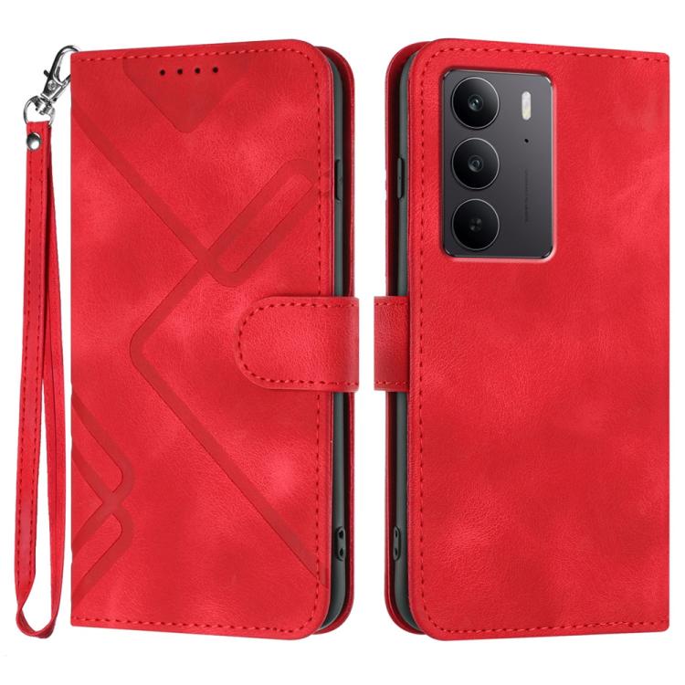 Line Pattern Skin Feel Leather Phone Case, For Realme C75 Global, For Realme GT7 Pro, For Realme 13 Pro / 13 Pro+ Global, For Realme GT 6 / GT 6T, For Realme C63 / C61 Global, For Realme  12 Lite / C67 4G Global, For Realme GT5 Pro, For Realme 10 Pro��...