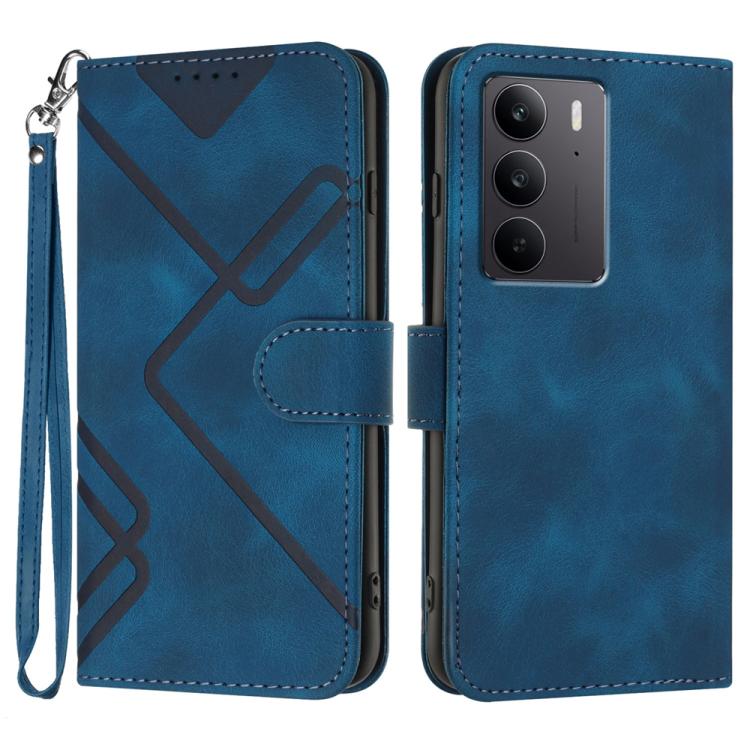 Line Pattern Skin Feel Leather Phone Case, For Realme C75 Global, For Realme GT7 Pro, For Realme 13 Pro / 13 Pro+ Global, For Realme GT 6 / GT 6T, For Realme C63 / C61 Global, For Realme  12 Lite / C67 4G Global, For Realme GT5 Pro, For Realme 10 Pro��...