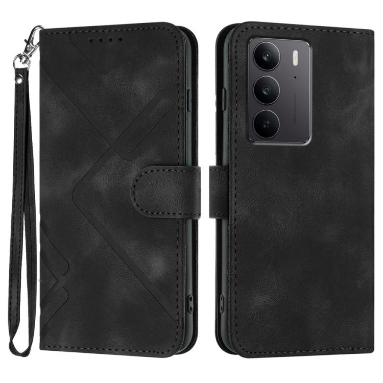 Line Pattern Skin Feel Leather Phone Case, For Realme C75 Global, For Realme GT7 Pro, For Realme 13 Pro / 13 Pro+ Global, For Realme GT 6 / GT 6T, For Realme C63 / C61 Global, For Realme  12 Lite / C67 4G Global, For Realme GT5 Pro, For Realme 10 Pro��...