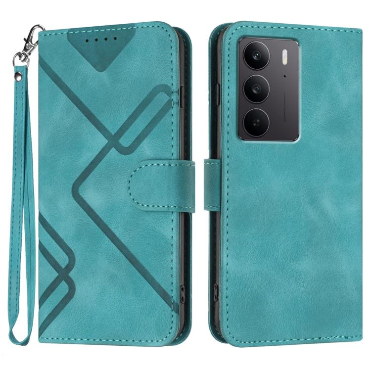 Line Pattern Skin Feel Leather Phone Case, For Realme C75 Global, For Realme GT7 Pro, For Realme 13 Pro / 13 Pro+ Global, For Realme GT 6 / GT 6T, For Realme C63 / C61 Global, For Realme  12 Lite / C67 4G Global, For Realme GT5 Pro, For Realme 10 Pro��...