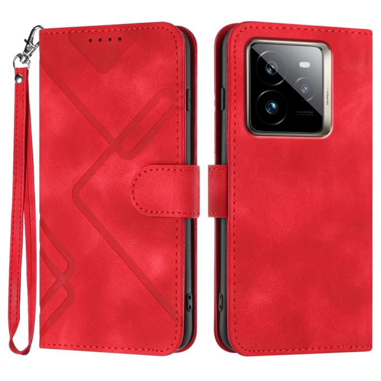 Line Pattern Skin Feel Leather Phone Case, For Realme C75 Global, For Realme GT7 Pro, For Realme 13 Pro / 13 Pro+ Global, For Realme GT 6 / GT 6T, For Realme C63 / C61 Global, For Realme  12 Lite / C67 4G Global, For Realme GT5 Pro, For Realme 10 Pro��...