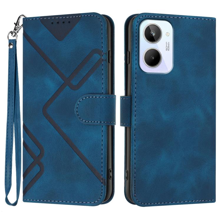 Line Pattern Skin Feel Leather Phone Case, For Realme C75 Global, For Realme GT7 Pro, For Realme 13 Pro / 13 Pro+ Global, For Realme GT 6 / GT 6T, For Realme C63 / C61 Global, For Realme  12 Lite / C67 4G Global, For Realme GT5 Pro, For Realme 10 Pro��...