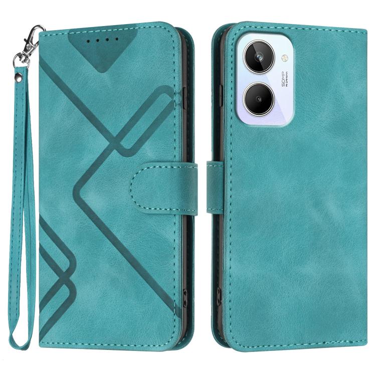 Line Pattern Skin Feel Leather Phone Case, For Realme C75 Global, For Realme GT7 Pro, For Realme 13 Pro / 13 Pro+ Global, For Realme GT 6 / GT 6T, For Realme C63 / C61 Global, For Realme  12 Lite / C67 4G Global, For Realme GT5 Pro, For Realme 10 Pro��...