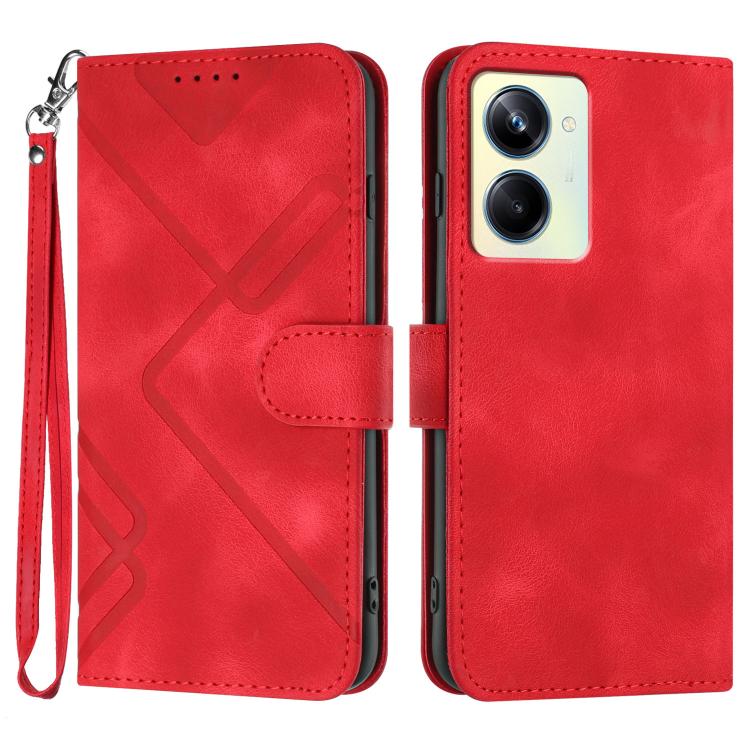 Line Pattern Skin Feel Leather Phone Case, For Realme C75 Global, For Realme GT7 Pro, For Realme 13 Pro / 13 Pro+ Global, For Realme GT 6 / GT 6T, For Realme C63 / C61 Global, For Realme  12 Lite / C67 4G Global, For Realme GT5 Pro, For Realme 10 Pro��...