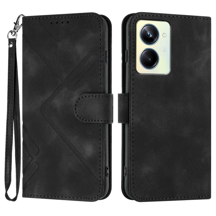 Line Pattern Skin Feel Leather Phone Case, For Realme C75 Global, For Realme GT7 Pro, For Realme 13 Pro / 13 Pro+ Global, For Realme GT 6 / GT 6T, For Realme C63 / C61 Global, For Realme  12 Lite / C67 4G Global, For Realme GT5 Pro, For Realme 10 Pro��...