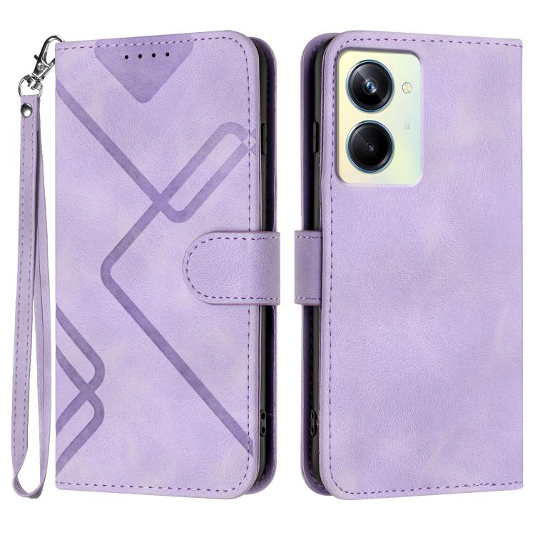 Line Pattern Skin Feel Leather Phone Case, For Realme C75 Global, For Realme GT7 Pro, For Realme 13 Pro / 13 Pro+ Global, For Realme GT 6 / GT 6T, For Realme C63 / C61 Global, For Realme  12 Lite / C67 4G Global, For Realme GT5 Pro, For Realme 10 Pro��...
