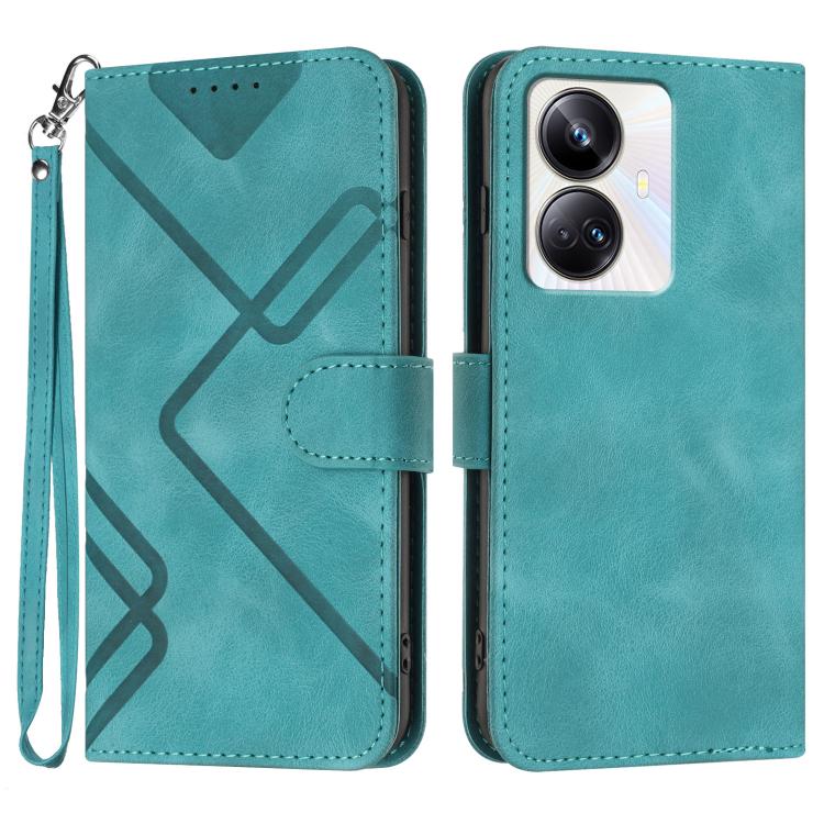 Line Pattern Skin Feel Leather Phone Case, For Realme C75 Global, For Realme GT7 Pro, For Realme 13 Pro / 13 Pro+ Global, For Realme GT 6 / GT 6T, For Realme C63 / C61 Global, For Realme  12 Lite / C67 4G Global, For Realme GT5 Pro, For Realme 10 Pro��...