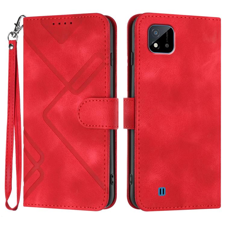 Line Pattern Skin Feel Leather Phone Case, For Realme C75 Global, For Realme GT7 Pro, For Realme 13 Pro / 13 Pro+ Global, For Realme GT 6 / GT 6T, For Realme C63 / C61 Global, For Realme  12 Lite / C67 4G Global, For Realme GT5 Pro, For Realme 10 Pro��...