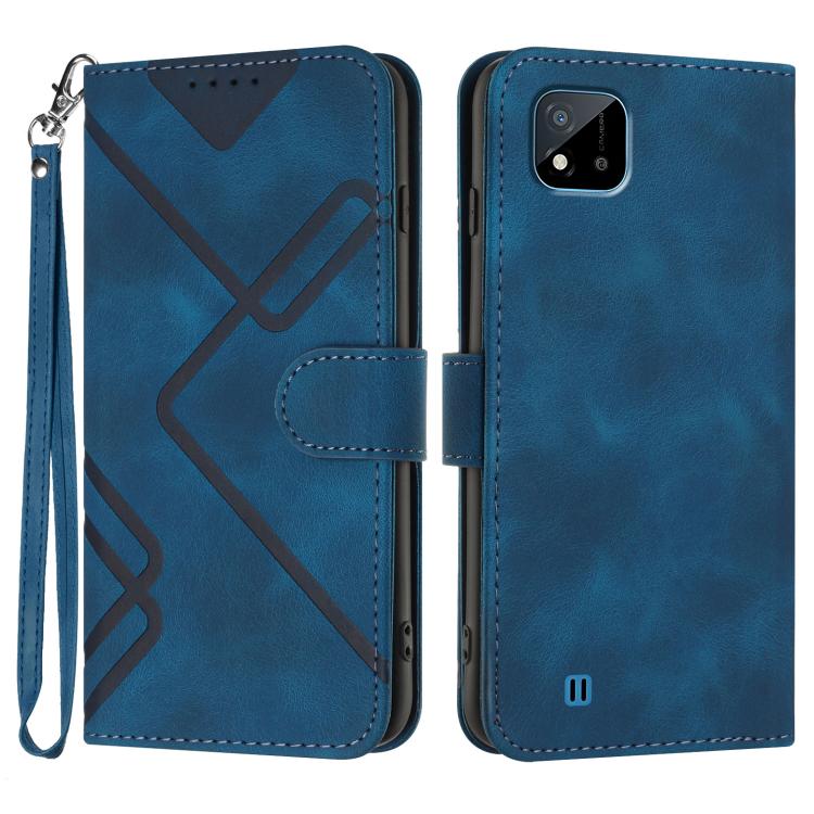 Line Pattern Skin Feel Leather Phone Case, For Realme C75 Global, For Realme GT7 Pro, For Realme 13 Pro / 13 Pro+ Global, For Realme GT 6 / GT 6T, For Realme C63 / C61 Global, For Realme  12 Lite / C67 4G Global, For Realme GT5 Pro, For Realme 10 Pro��...