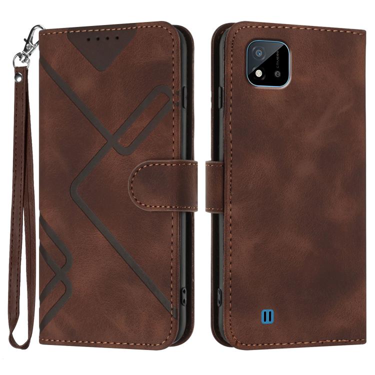 Line Pattern Skin Feel Leather Phone Case, For Realme C75 Global, For Realme GT7 Pro, For Realme 13 Pro / 13 Pro+ Global, For Realme GT 6 / GT 6T, For Realme C63 / C61 Global, For Realme  12 Lite / C67 4G Global, For Realme GT5 Pro, For Realme 10 Pro��...
