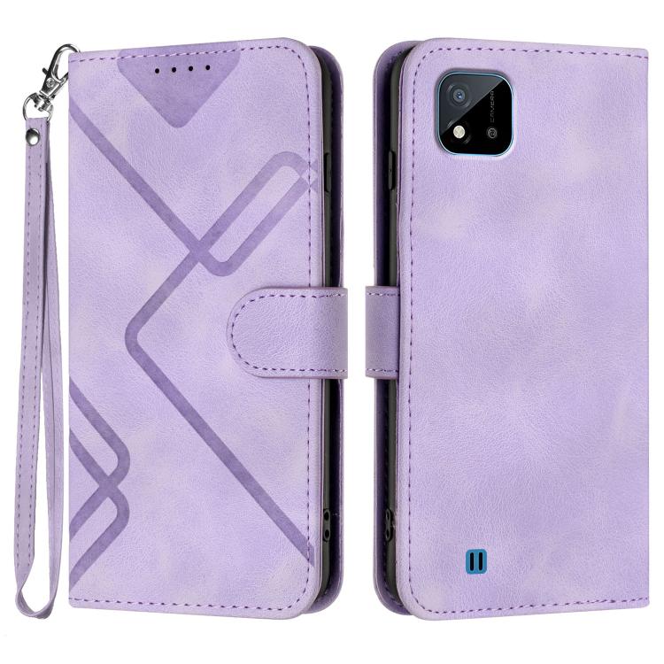 Line Pattern Skin Feel Leather Phone Case, For Realme C75 Global, For Realme GT7 Pro, For Realme 13 Pro / 13 Pro+ Global, For Realme GT 6 / GT 6T, For Realme C63 / C61 Global, For Realme  12 Lite / C67 4G Global, For Realme GT5 Pro, For Realme 10 Pro��...