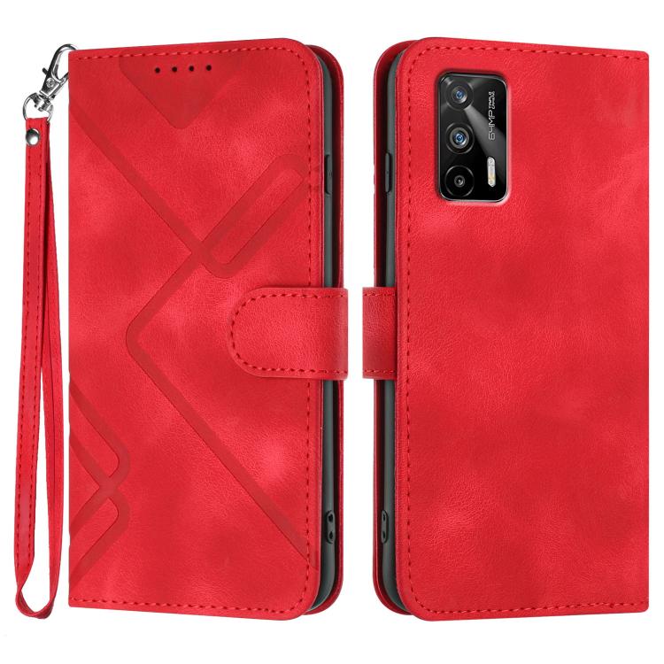 Line Pattern Skin Feel Leather Phone Case, For Realme C75 Global, For Realme GT7 Pro, For Realme 13 Pro / 13 Pro+ Global, For Realme GT 6 / GT 6T, For Realme C63 / C61 Global, For Realme  12 Lite / C67 4G Global, For Realme GT5 Pro, For Realme 10 Pro��...