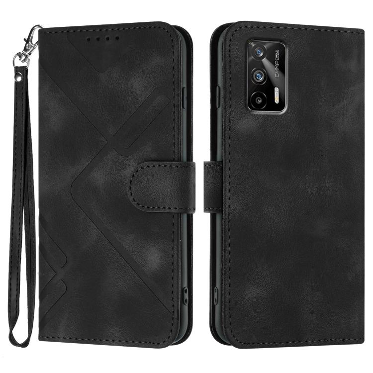 Line Pattern Skin Feel Leather Phone Case, For Realme C75 Global, For Realme GT7 Pro, For Realme 13 Pro / 13 Pro+ Global, For Realme GT 6 / GT 6T, For Realme C63 / C61 Global, For Realme  12 Lite / C67 4G Global, For Realme GT5 Pro, For Realme 10 Pro��...