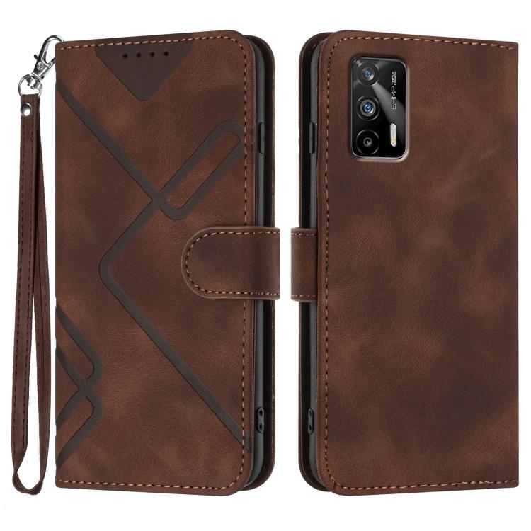 Line Pattern Skin Feel Leather Phone Case, For Realme C75 Global, For Realme GT7 Pro, For Realme 13 Pro / 13 Pro+ Global, For Realme GT 6 / GT 6T, For Realme C63 / C61 Global, For Realme  12 Lite / C67 4G Global, For Realme GT5 Pro, For Realme 10 Pro��...