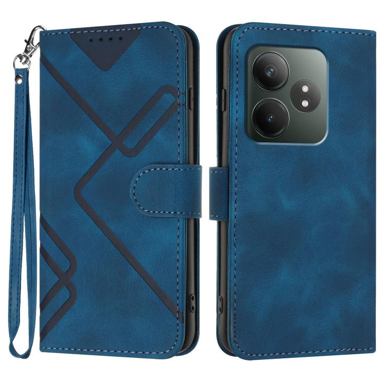 Line Pattern Skin Feel Leather Phone Case, For Realme C75 Global, For Realme GT7 Pro, For Realme 13 Pro / 13 Pro+ Global, For Realme GT 6 / GT 6T, For Realme C63 / C61 Global, For Realme  12 Lite / C67 4G Global, For Realme GT5 Pro, For Realme 10 Pro��...