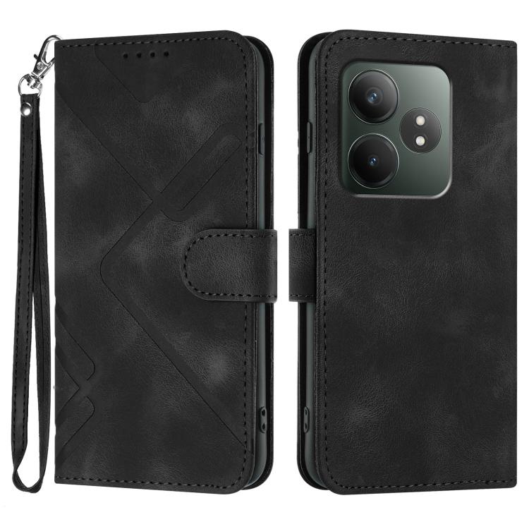 Line Pattern Skin Feel Leather Phone Case, For Realme C75 Global, For Realme GT7 Pro, For Realme 13 Pro / 13 Pro+ Global, For Realme GT 6 / GT 6T, For Realme C63 / C61 Global, For Realme  12 Lite / C67 4G Global, For Realme GT5 Pro, For Realme 10 Pro��...