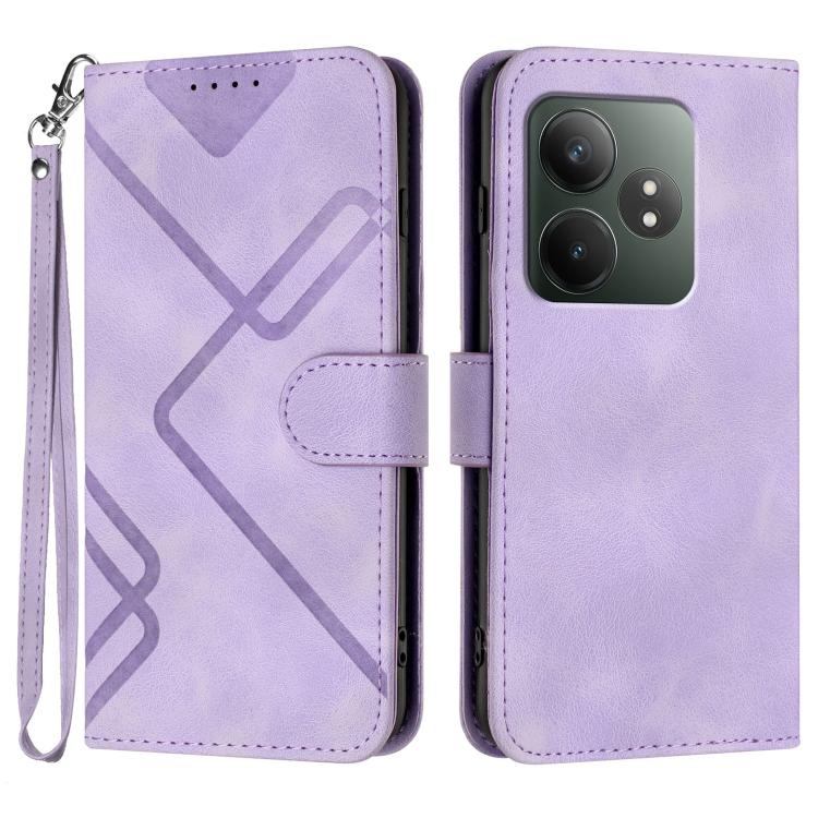 Line Pattern Skin Feel Leather Phone Case, For Realme C75 Global, For Realme GT7 Pro, For Realme 13 Pro / 13 Pro+ Global, For Realme GT 6 / GT 6T, For Realme C63 / C61 Global, For Realme  12 Lite / C67 4G Global, For Realme GT5 Pro, For Realme 10 Pro��...
