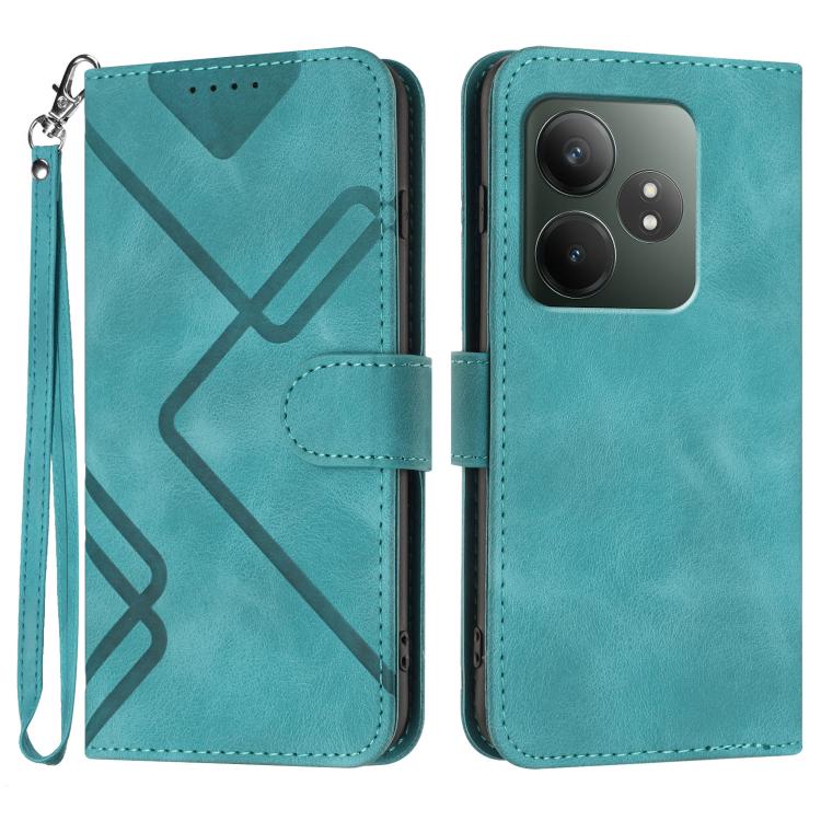 Line Pattern Skin Feel Leather Phone Case, For Realme C75 Global, For Realme GT7 Pro, For Realme 13 Pro / 13 Pro+ Global, For Realme GT 6 / GT 6T, For Realme C63 / C61 Global, For Realme  12 Lite / C67 4G Global, For Realme GT5 Pro, For Realme 10 Pro��...
