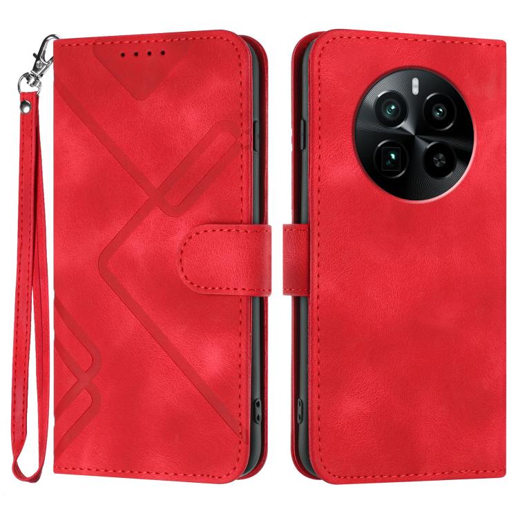 Line Pattern Skin Feel Leather Phone Case, For Realme C75 Global, For Realme GT7 Pro, For Realme 13 Pro / 13 Pro+ Global, For Realme GT 6 / GT 6T, For Realme C63 / C61 Global, For Realme  12 Lite / C67 4G Global, For Realme GT5 Pro, For Realme 10 Pro��...