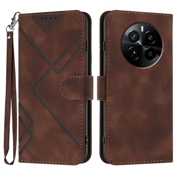 Line Pattern Skin Feel Leather Phone Case, For Realme C75 Global, For Realme GT7 Pro, For Realme 13 Pro / 13 Pro+ Global, For Realme GT 6 / GT 6T, For Realme C63 / C61 Global, For Realme  12 Lite / C67 4G Global, For Realme GT5 Pro, For Realme 10 Pro��...