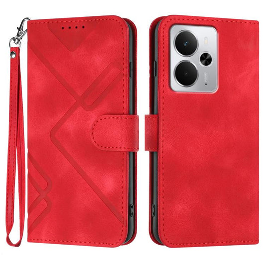 Line Pattern Skin Feel Leather Phone Case, For Realme 14 / P3 5G Global, For Realme P3 Ultra 5G, For Realme P3 Pro, For Realme 14 Pro+, For Realme 14 Pro, For Realme C75 Global, For Realme GT7 Pro, For Realme 13 Pro / 13 Pro+ Global��������������������...